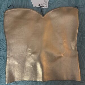 Zara Gold Strapless Top